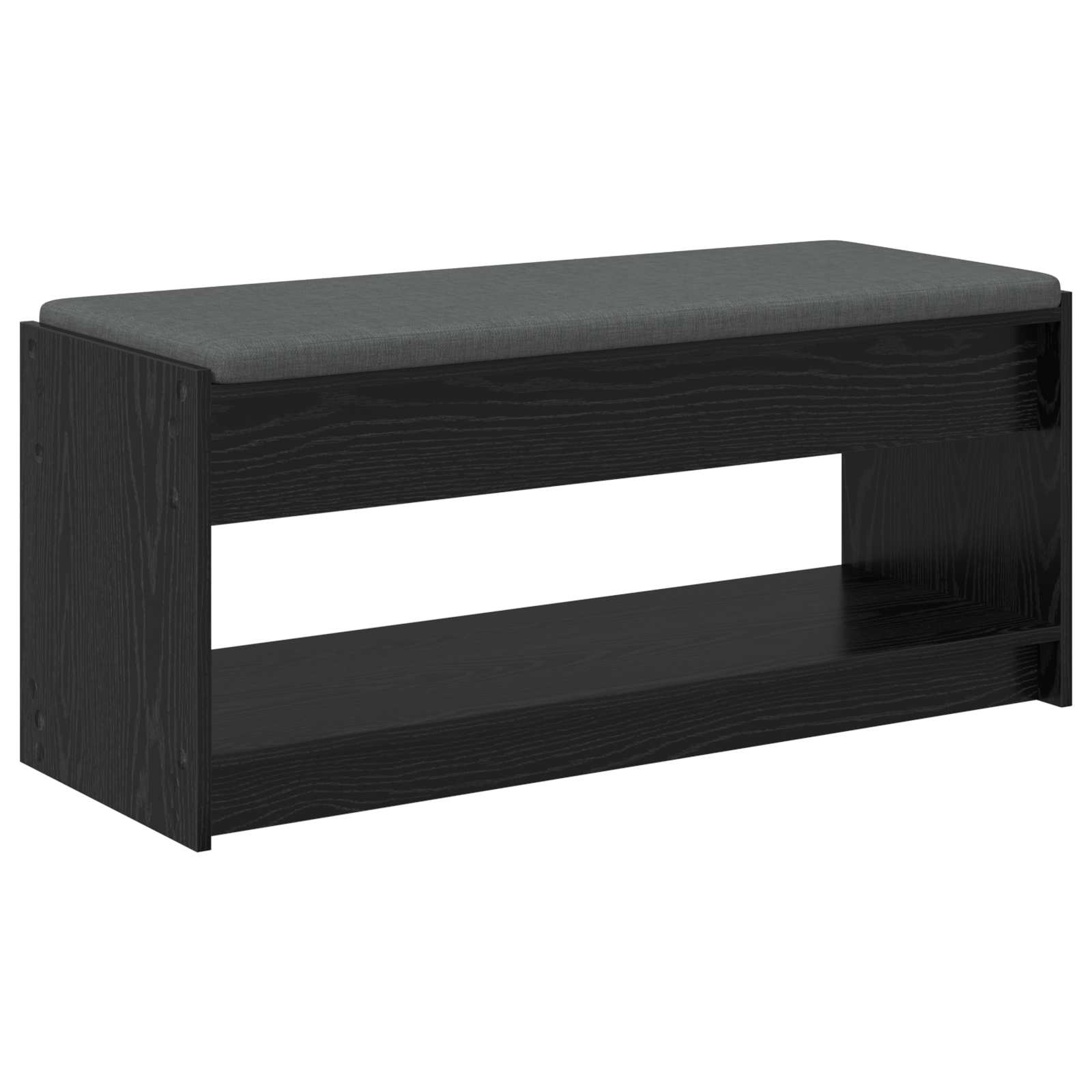 Panca per ingresso con cuscino Rovere Nero 103 x 38 x 45 cm
