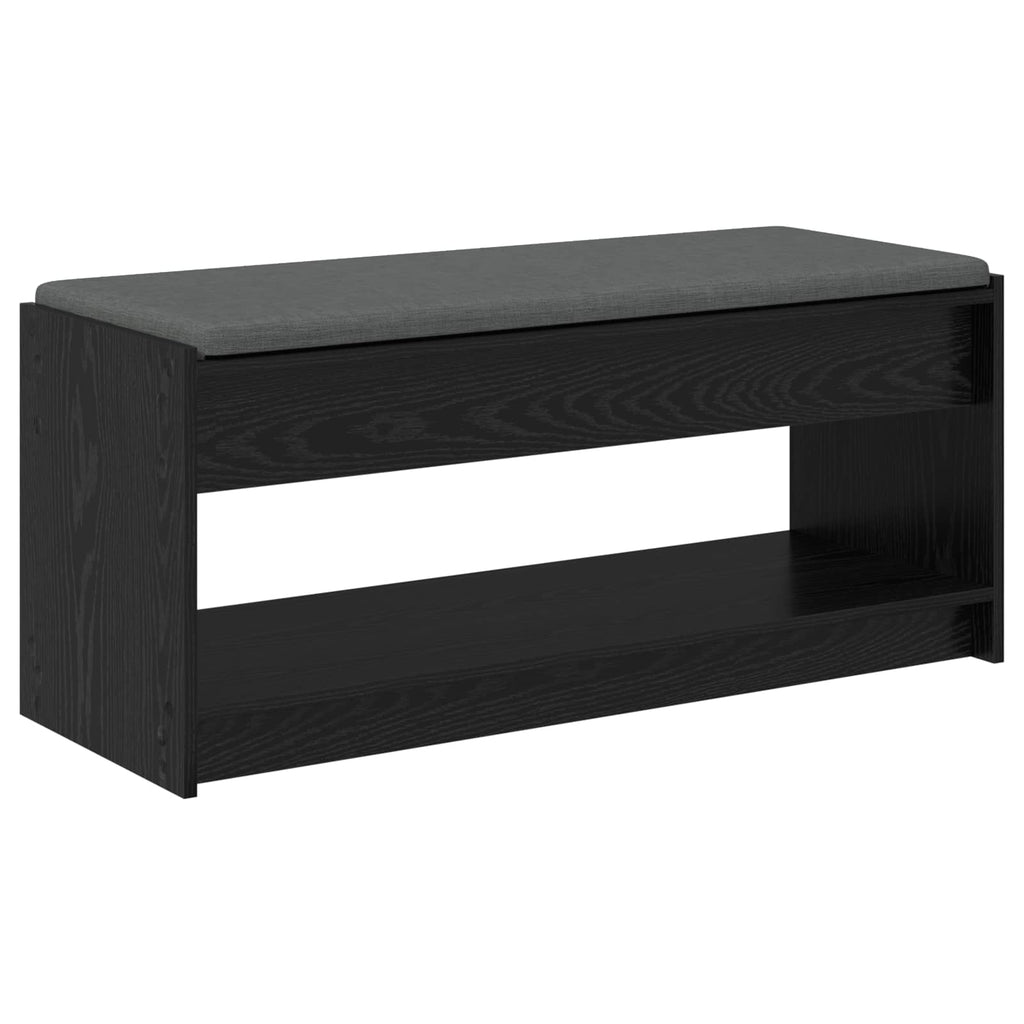 Panca per ingresso con cuscino Rovere Nero 103 x 38 x 45 cm