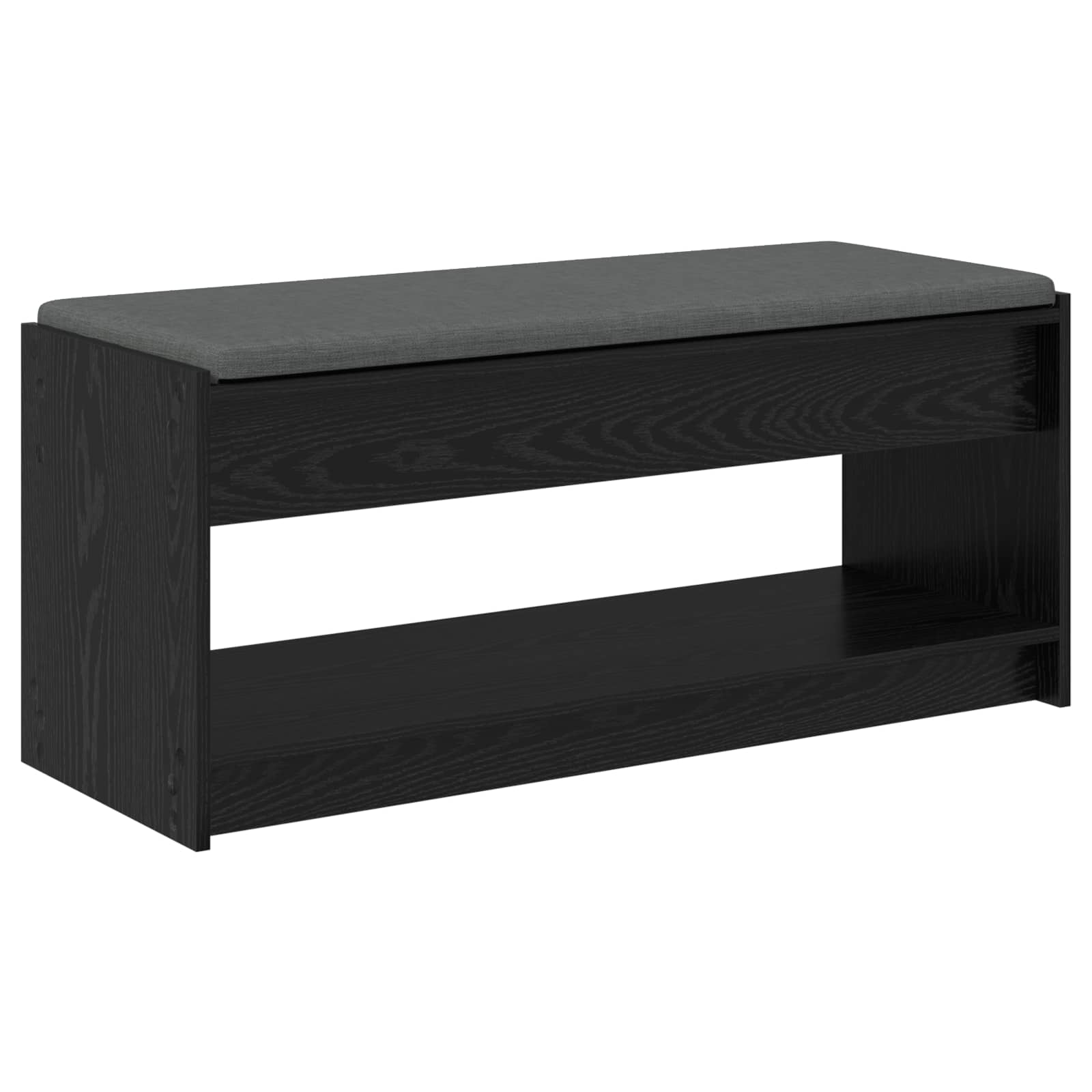 Panca per ingresso con cuscino Rovere Nero 103 x 38 x 45 cm