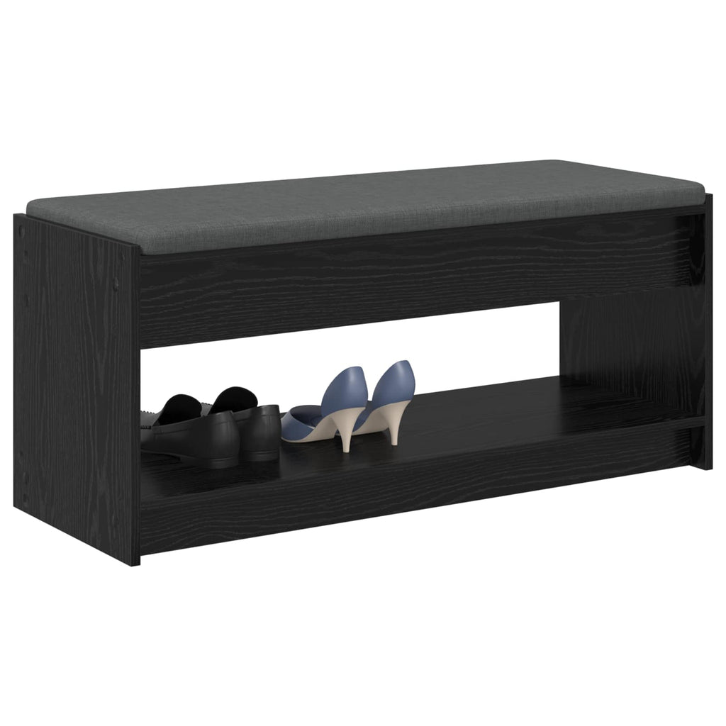 Panca per ingresso con cuscino Rovere Nero 103 x 38 x 45 cm