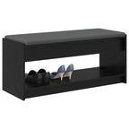 Panca per ingresso con cuscino Rovere Nero 103 x 38 x 45 cm