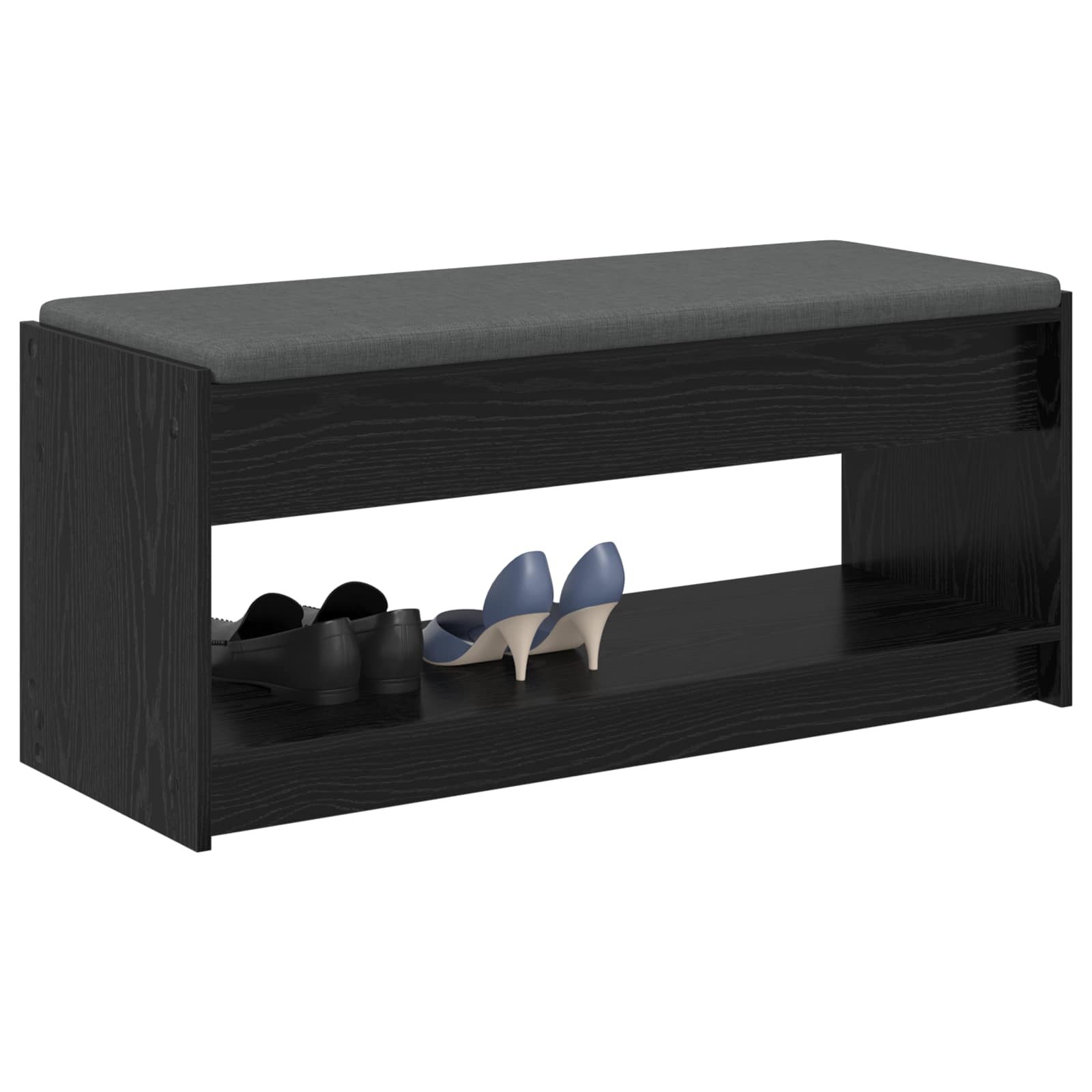 Panca per ingresso con cuscino Rovere Nero 103 x 38 x 45 cm