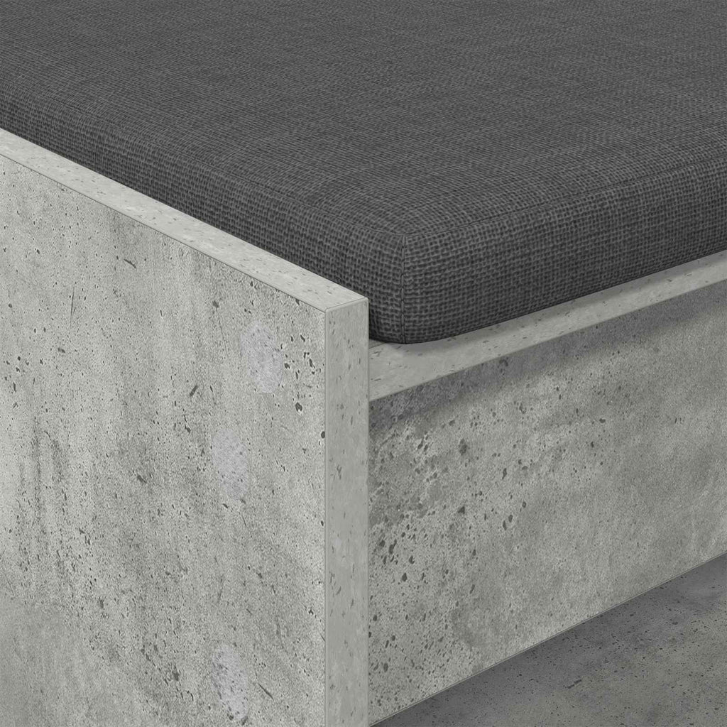 Panca per ingresso con cuscino Grigio Cemento 103 x 38 x 45 cm