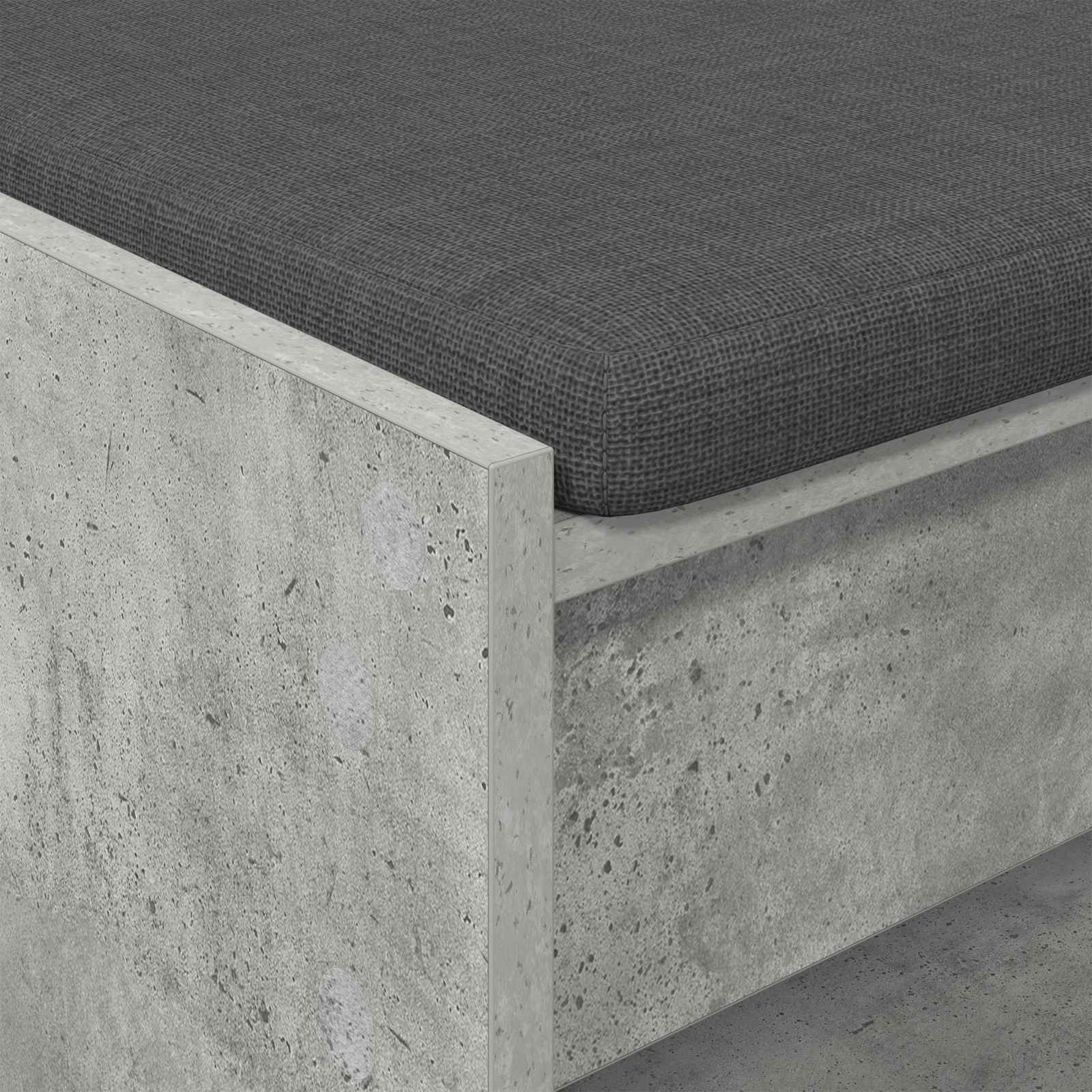 Panca per ingresso con cuscino Grigio Cemento 103 x 38 x 45 cm