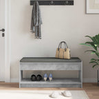 Panca per ingresso con cuscino Grigio Cemento 103 x 38 x 45 cm