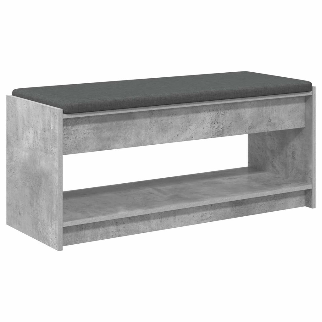 Panca per ingresso con cuscino Grigio Cemento 103 x 38 x 45 cm