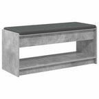 Panca per ingresso con cuscino Grigio Cemento 103 x 38 x 45 cm