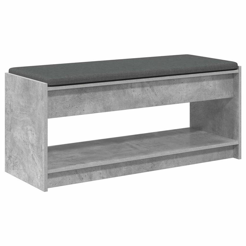 Panca per ingresso con cuscino Grigio Cemento 103 x 38 x 45 cm