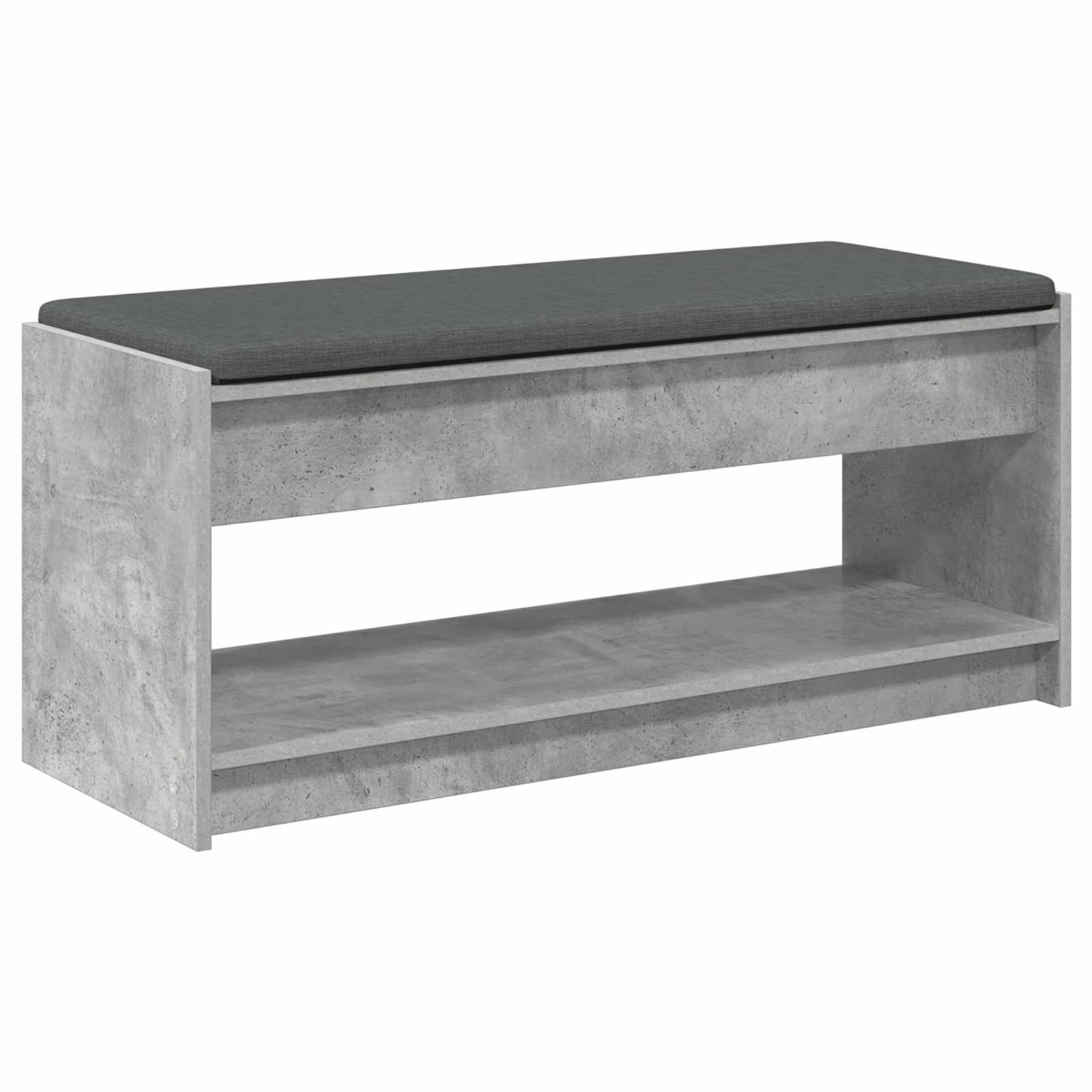 Panca per ingresso con cuscino Grigio Cemento 103 x 38 x 45 cm