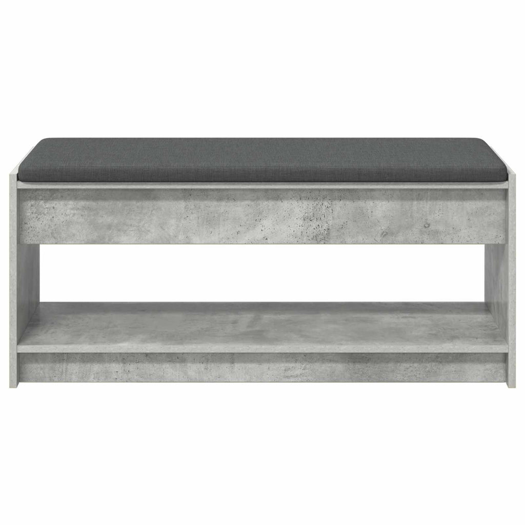 Panca per ingresso con cuscino Grigio Cemento 103 x 38 x 45 cm