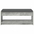 Panca per ingresso con cuscino Grigio Cemento 103 x 38 x 45 cm