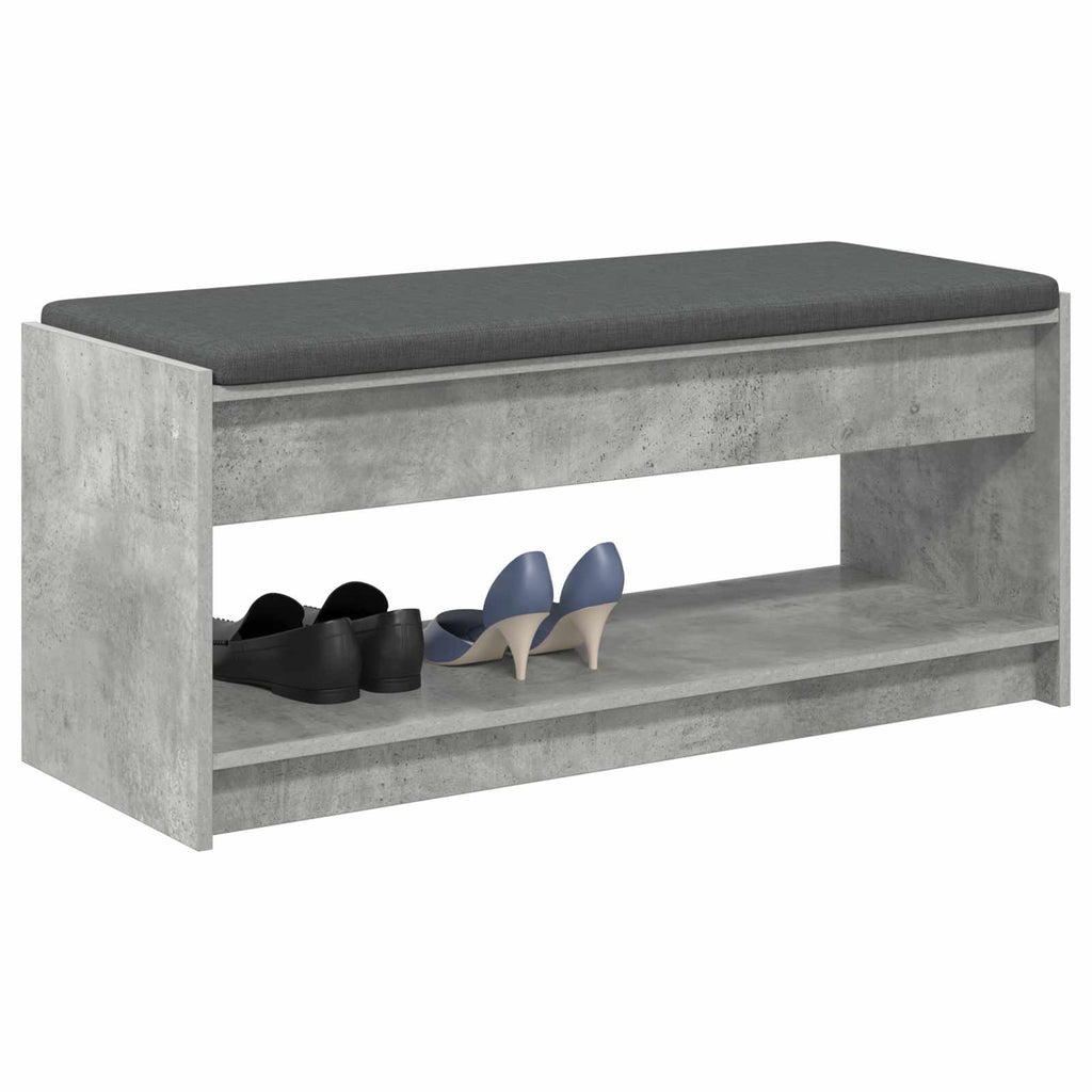 Panca per ingresso con cuscino Grigio Cemento 103 x 38 x 45 cm