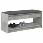 Panca per ingresso con cuscino Grigio Cemento 103 x 38 x 45 cm