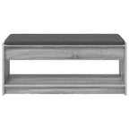 Panca per ingresso con cuscino Sonoma grigia 103 x 38 x 45 cm
