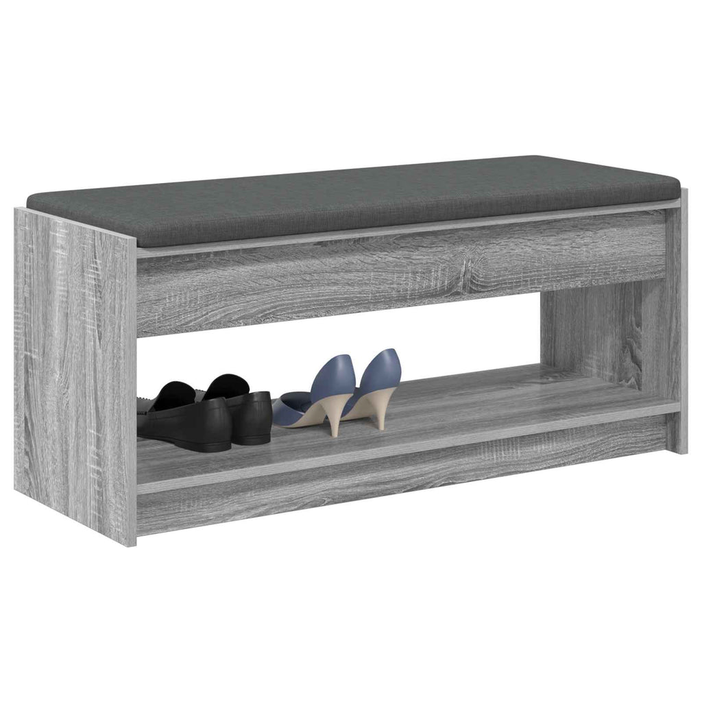 Panca per ingresso con cuscino Sonoma grigia 103 x 38 x 45 cm