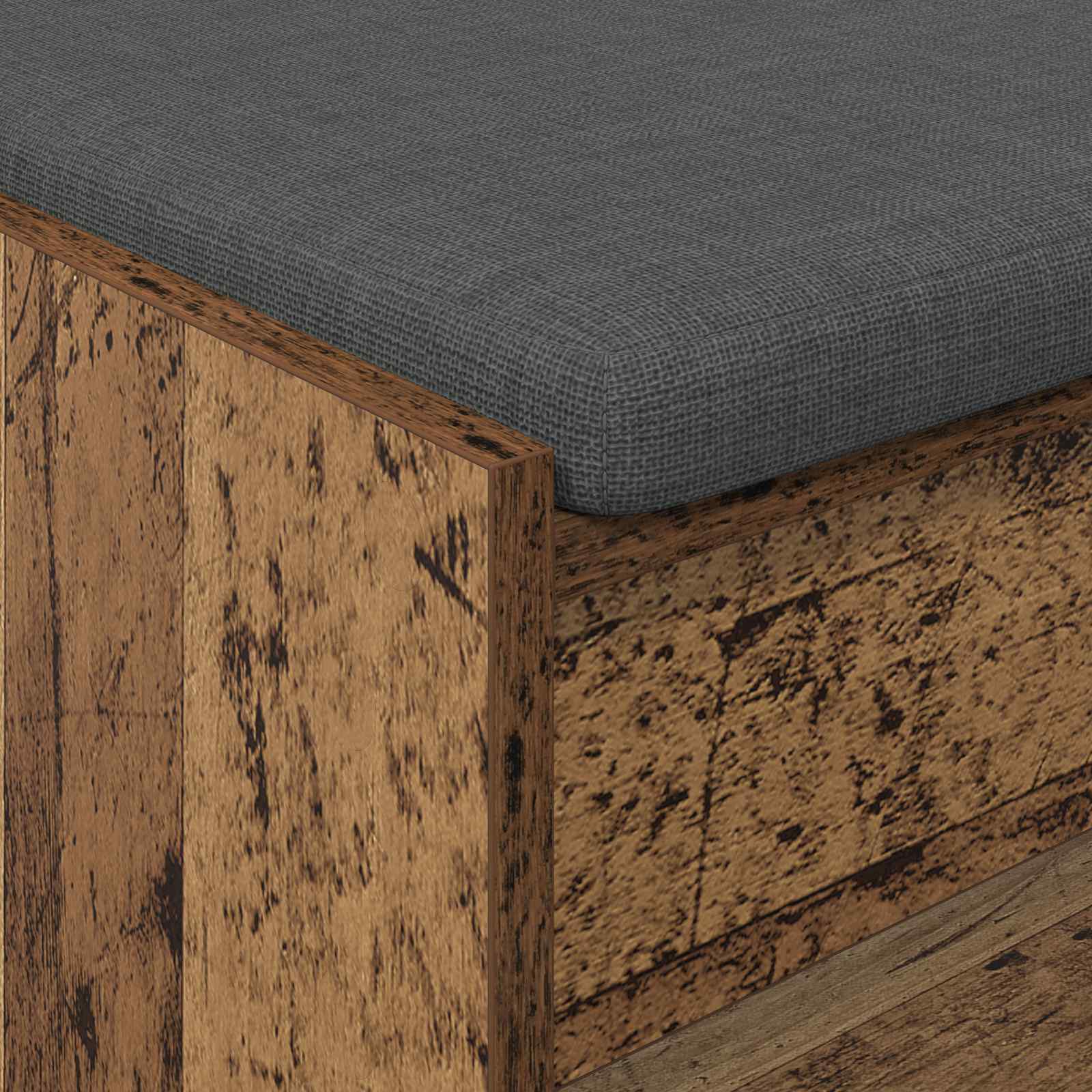 Panca per ingresso con cuscino Legno vecchio 103 x 38 x 45 cm
