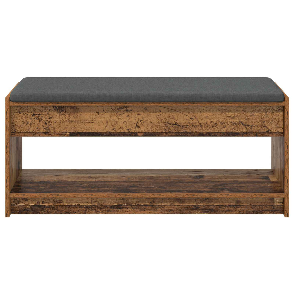 Panca per ingresso con cuscino Legno vecchio 103 x 38 x 45 cm