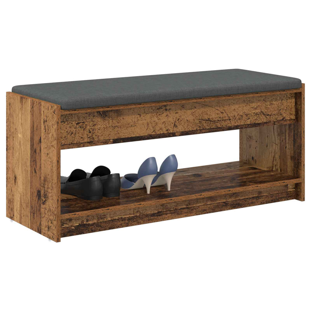 Panca per ingresso con cuscino Legno vecchio 103 x 38 x 45 cm
