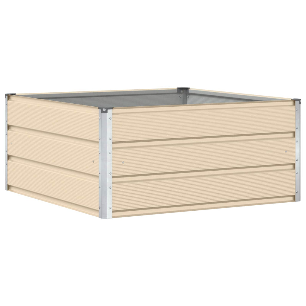 Fioriera Avorio 100 x 100 x 45 cm Acciaio