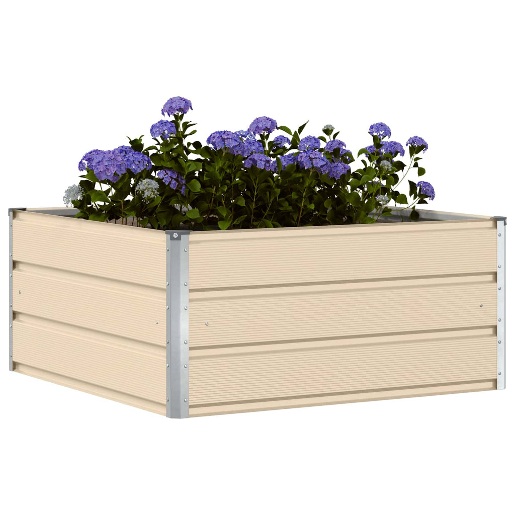 Fioriera Avorio 100 x 100 x 45 cm Acciaio