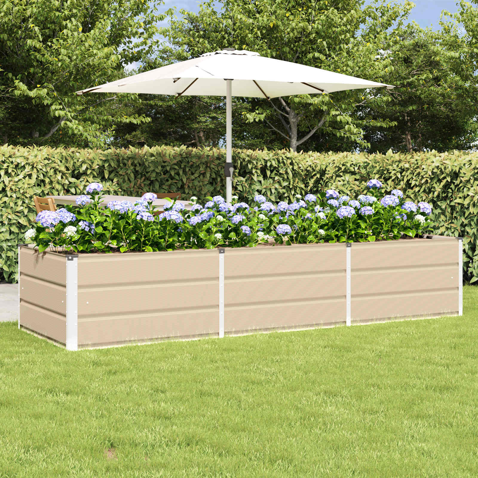 Fioriera Avorio 240 x 80 x 45 cm Acciaio