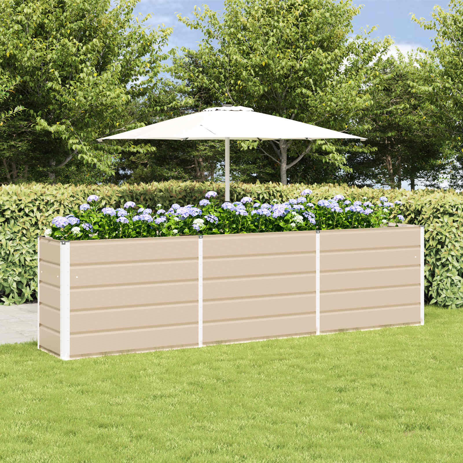 Fioriera Avorio 290 x 90 x 75 cm Acciaio zincato