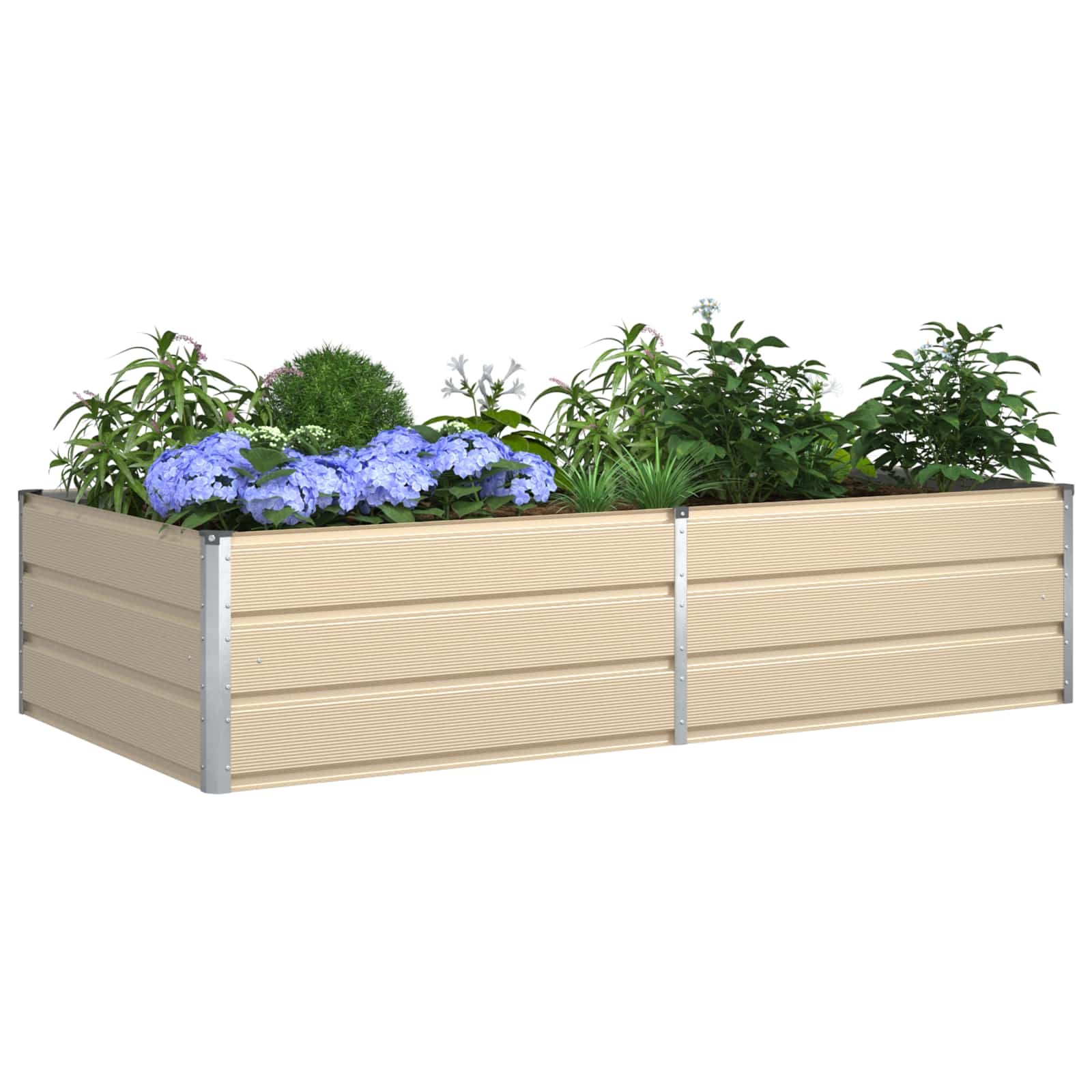 Fioriera Avorio 195 x 100 x 45 cm Acciaio zincato