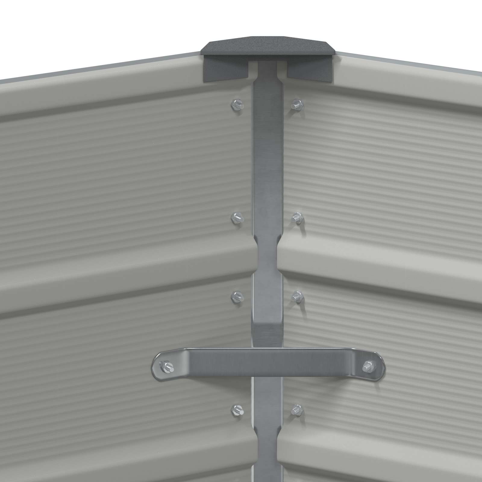 Fioriera Grigio chiaro 129 x 129 x 45 cm Acciaio