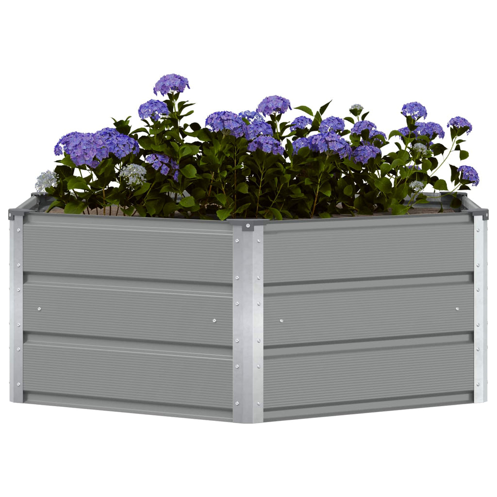 Fioriera Grigio chiaro 129 x 129 x 45 cm Acciaio