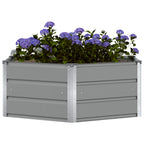 Fioriera Grigio chiaro 129 x 129 x 45 cm Acciaio