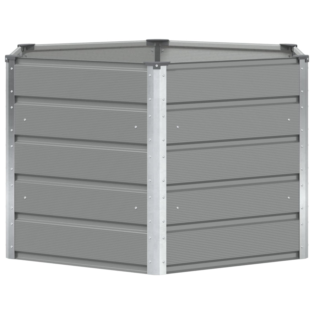 Fioriera Grigio chiaro 129 x 129 x 75 cm Acciaio