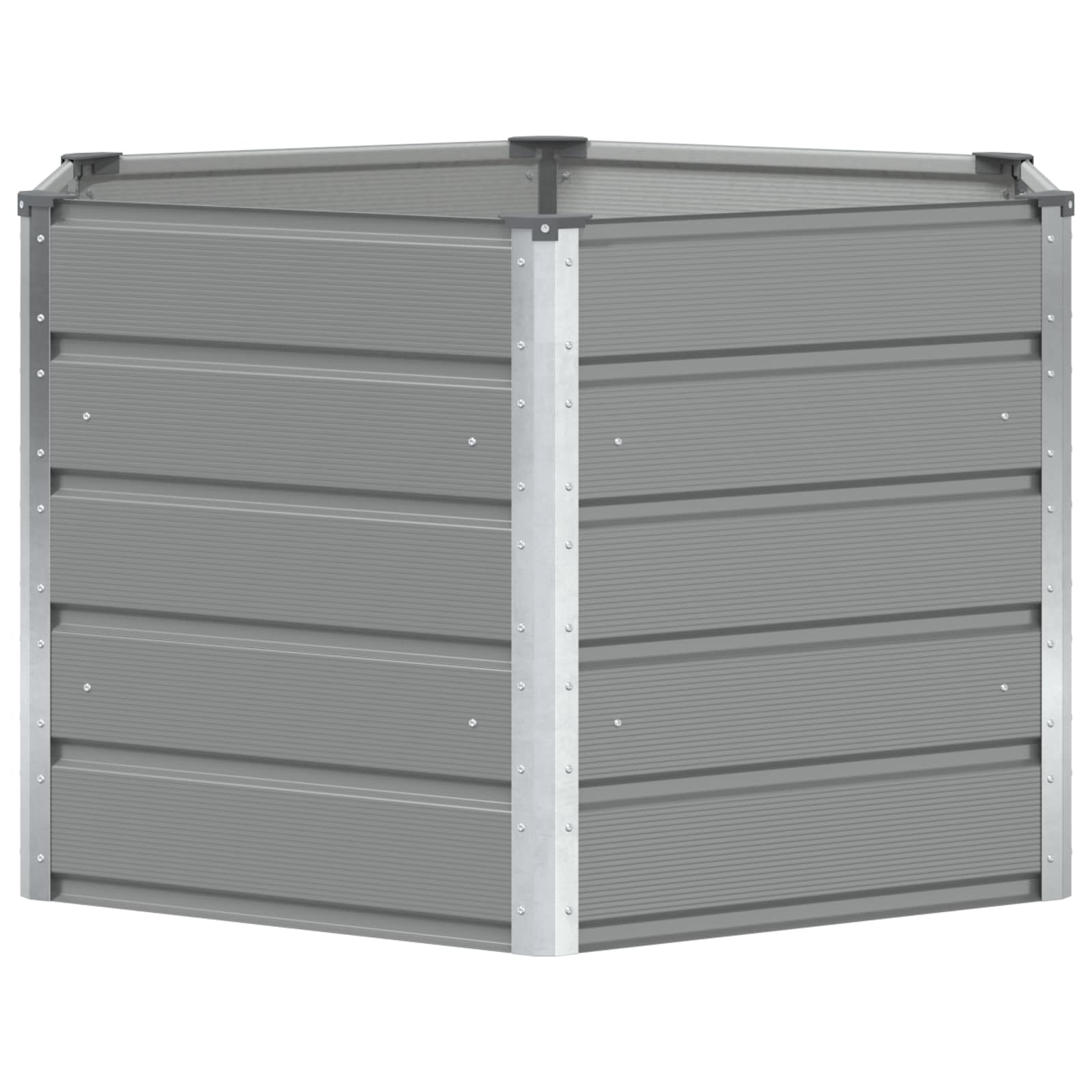 Fioriera Grigio chiaro 129 x 129 x 75 cm Acciaio