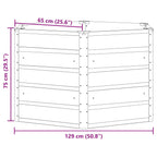 Fioriera Grigio chiaro 129 x 129 x 75 cm Acciaio