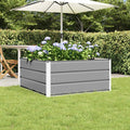 Fioriera Grigio chiaro 100 x 100 x 45 cm Acciaio