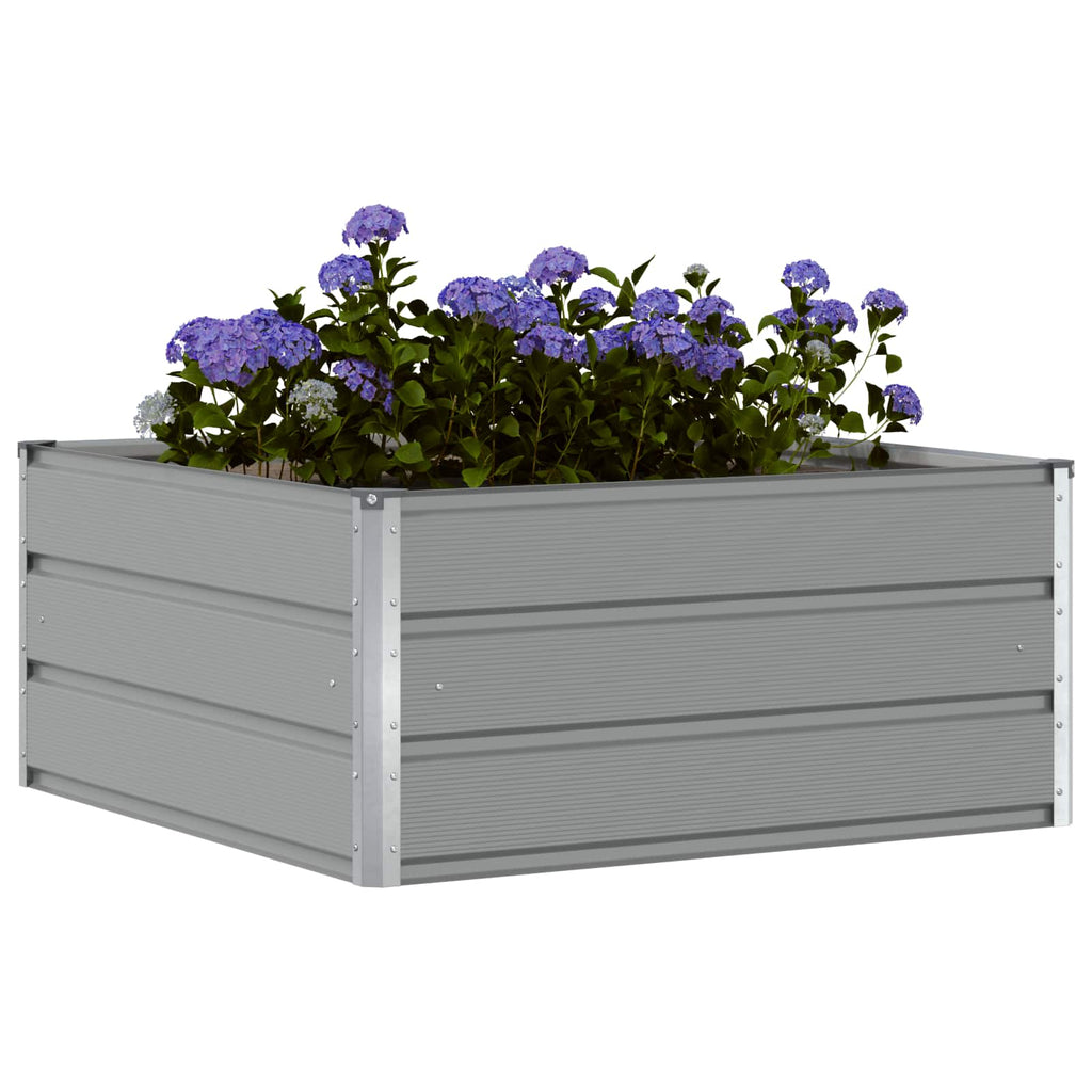 Fioriera Grigio chiaro 100 x 100 x 45 cm Acciaio