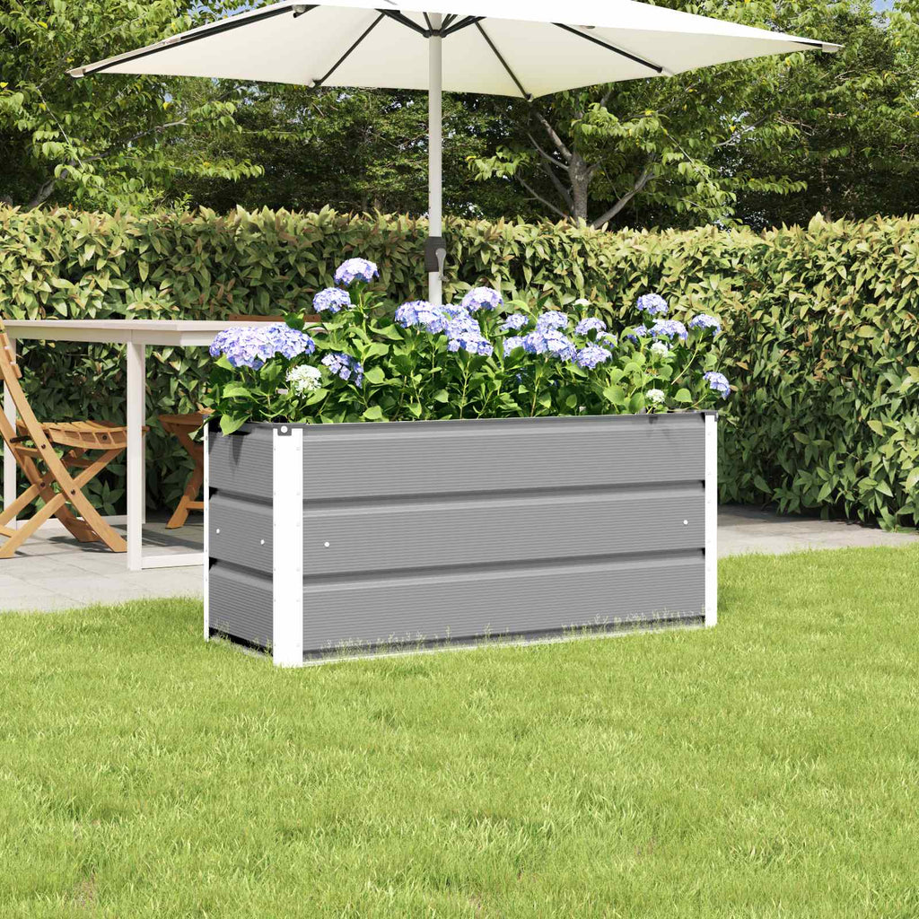 Fioriera Grigio chiaro 100 x 40 x 45 cm Acciaio