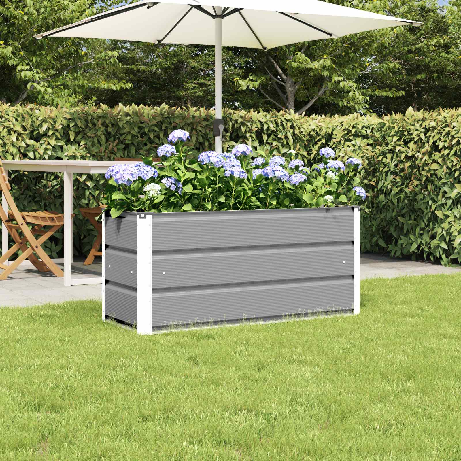 Fioriera Grigio chiaro 100 x 40 x 45 cm Acciaio