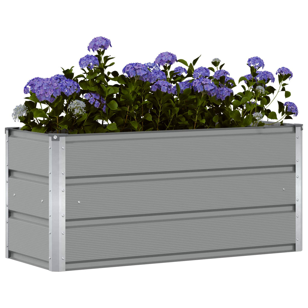 Fioriera Grigio chiaro 100 x 40 x 45 cm Acciaio
