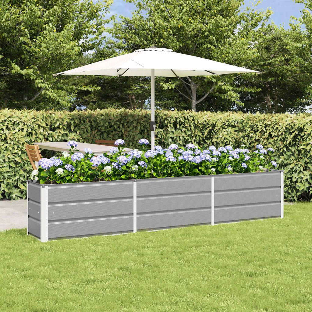 Fioriera Grigio chiaro 240 x 40 x 45 cm Acciaio