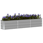 Fioriera Grigio chiaro 240 x 40 x 45 cm Acciaio