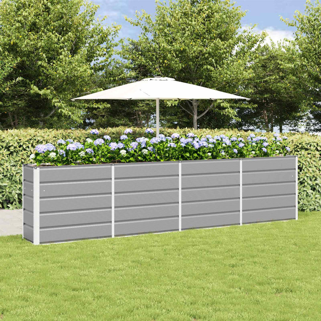 Fioriera Grigio chiaro 320 x 40 x 75 cm Acciaio