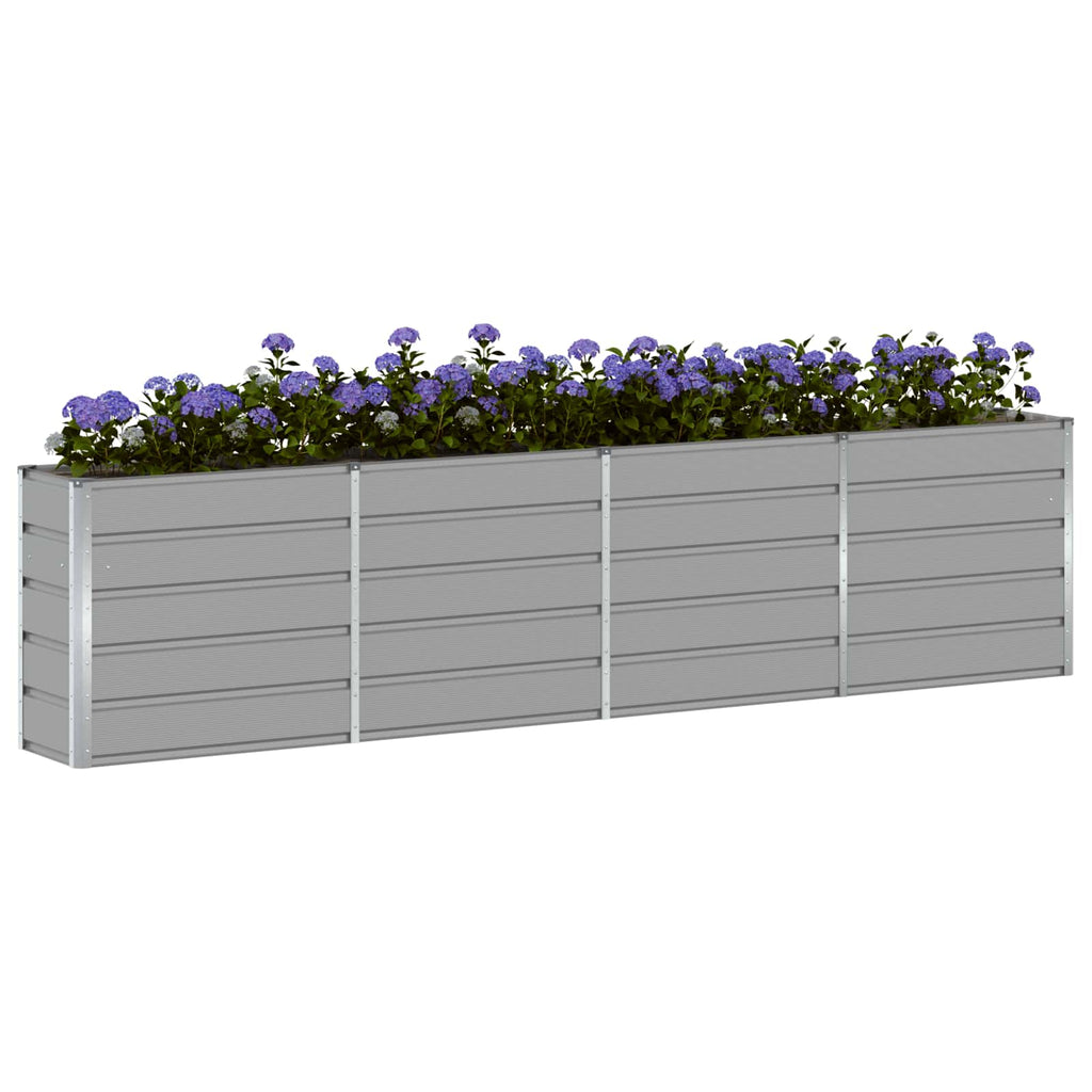 Fioriera Grigio chiaro 320 x 40 x 75 cm Acciaio