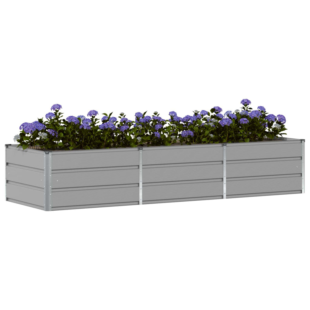 Fioriera Grigio chiaro 240 x 80 x 45 cm Acciaio