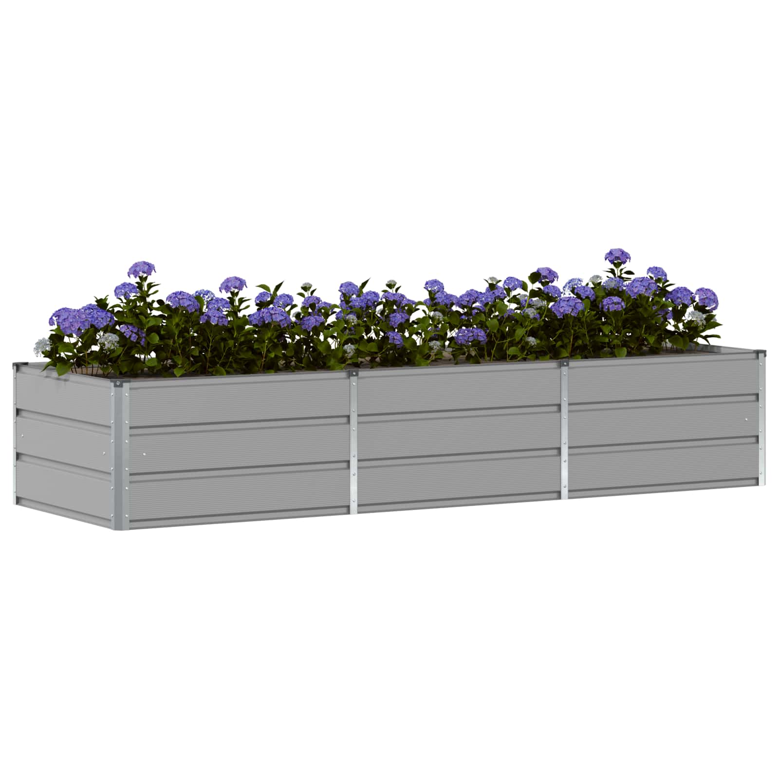 Fioriera Grigio chiaro 240 x 80 x 45 cm Acciaio