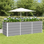 Fioriera Grigio chiaro 240 x 80 x 75 cm Acciaio