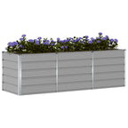 Fioriera Grigio chiaro 240 x 80 x 75 cm Acciaio