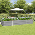 Fioriera Grigio chiaro 320 x 80 x 45 cm Acciaio