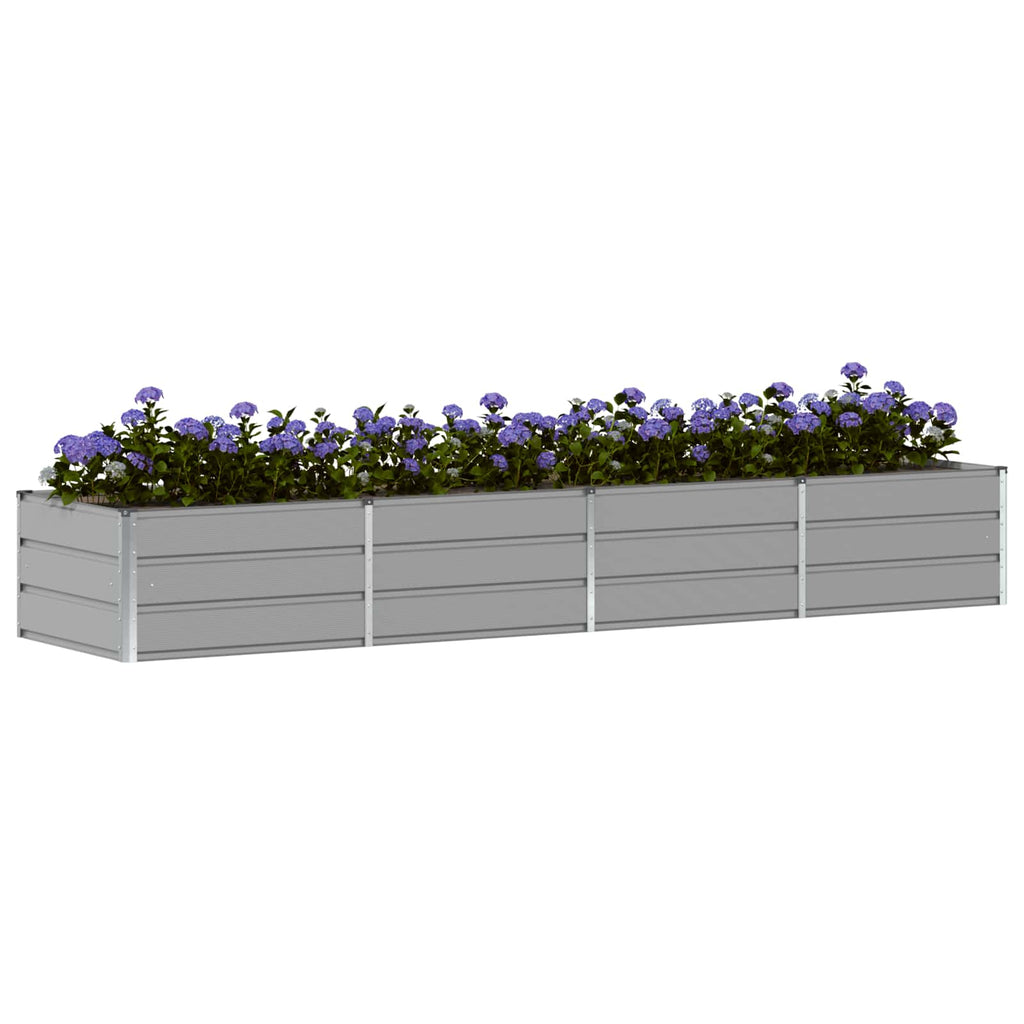 Fioriera Grigio chiaro 320 x 80 x 45 cm Acciaio