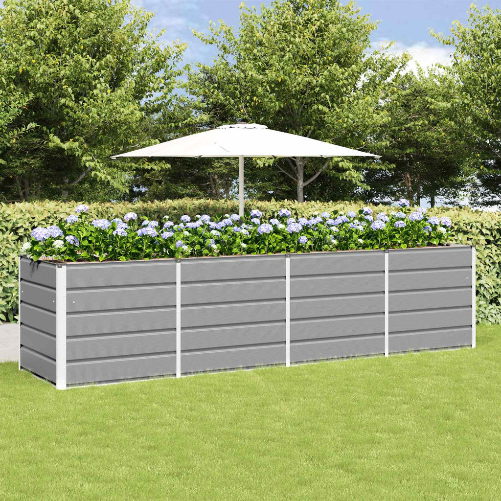 Fioriera Grigio chiaro 320 x 80 x 75 cm Acciaio