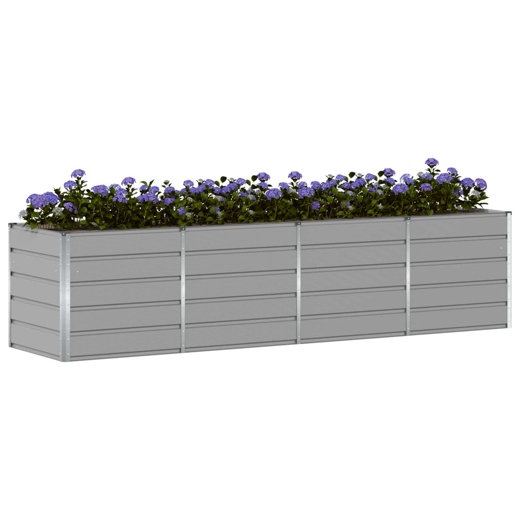 Fioriera Grigio chiaro 320 x 80 x 75 cm Acciaio